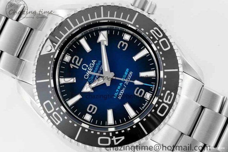 0122 EasyCare Seamaster 6000M Ultra Deep SS SBF 1:1 Best Edition Deep Blue Dial on SS Bracelet A8912 Super Clone 7816